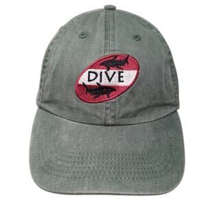 Fahrenheit Baseball Cap Green One Size Cayman Islands Scuba Dive Sharks Hat